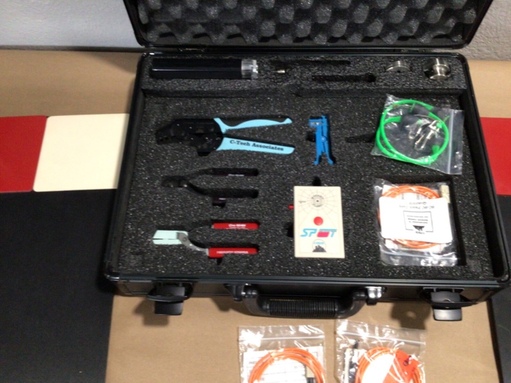 C-Tech Fiber Optic Tool Kit Strippers Crimpers SPOT Tester Case training system