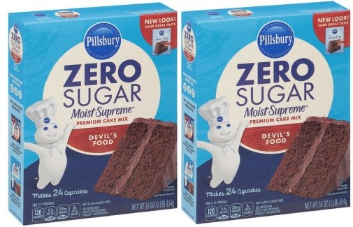 Pillsbury Zero Sugar Moist Supreme Devil's Food Cake Mix 2 Pack