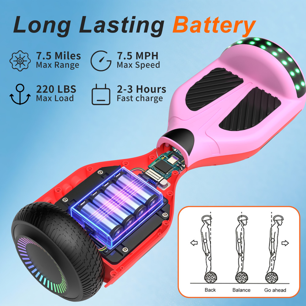 Commugo Hoverboard Electric Bluetooth Speaker Self-Balancing Scooter UL 2272