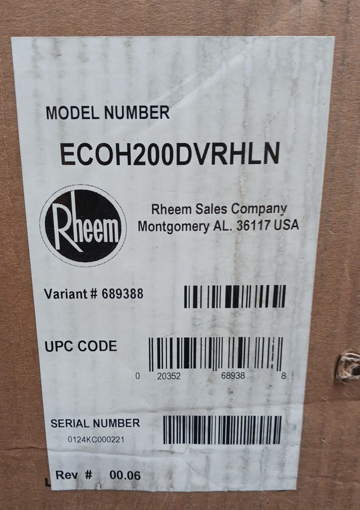 Rheem Performance Platnium ECOH200DVRHLN Tankless Water Heater (FOR PARTS ONLY)