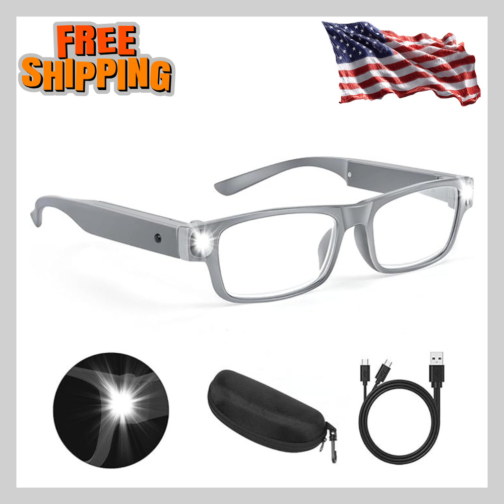 200% Magnifying Glasses with Light,Usb Rechargeable LED Lighted Magnifying Eyewe