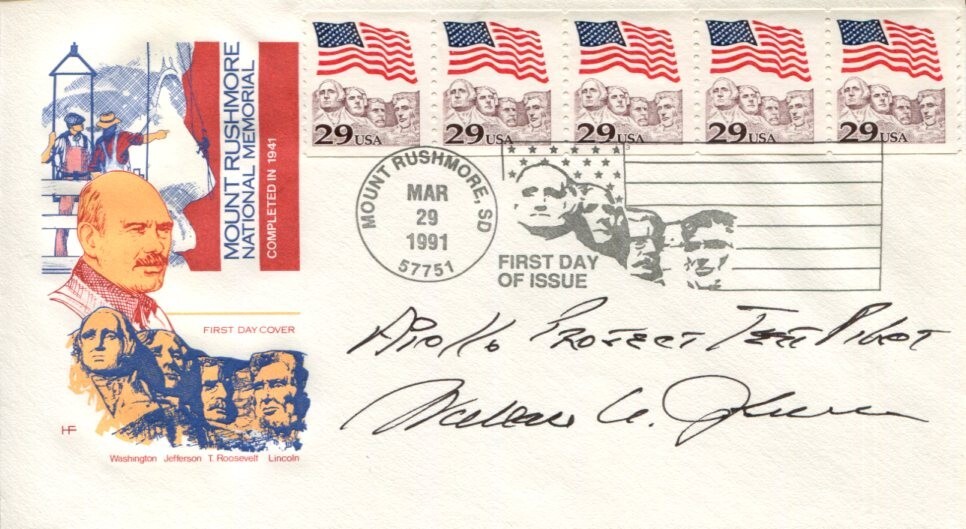 Wallace Johnson NASA Apollo Test Pilot Space Rare Signed Autograph FDC