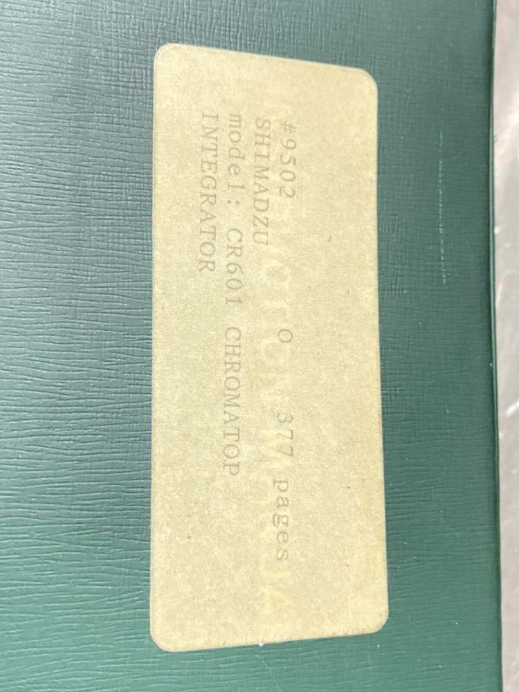 Shimadzu CR601 Basic / Chromatop Integrator - Users Guide / Instruction Manual