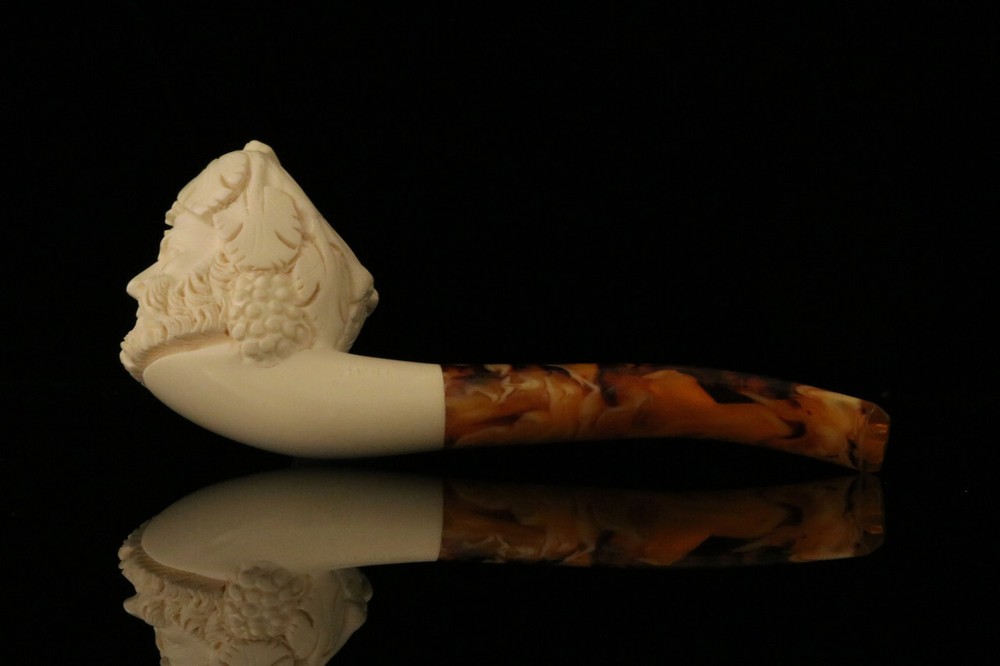srv - Bacchus Block Meerschaum Pipe with fitted case M2186