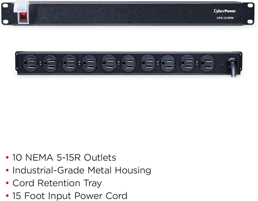 Versatile 10-Outlet Power Distribution for Data Centers, 3- , Black