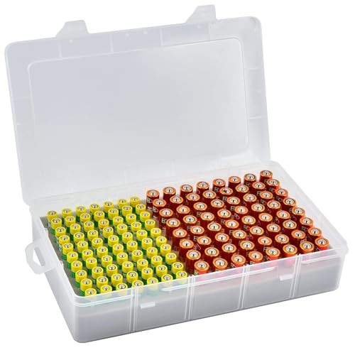 Battery Storage Organizer Case, Battery Vault Box Holder Container for white