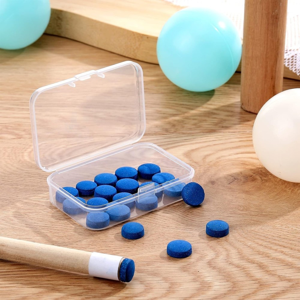High-Quality Billiard Tip Kit - 20 Replacement Tips with Handy Storage Box