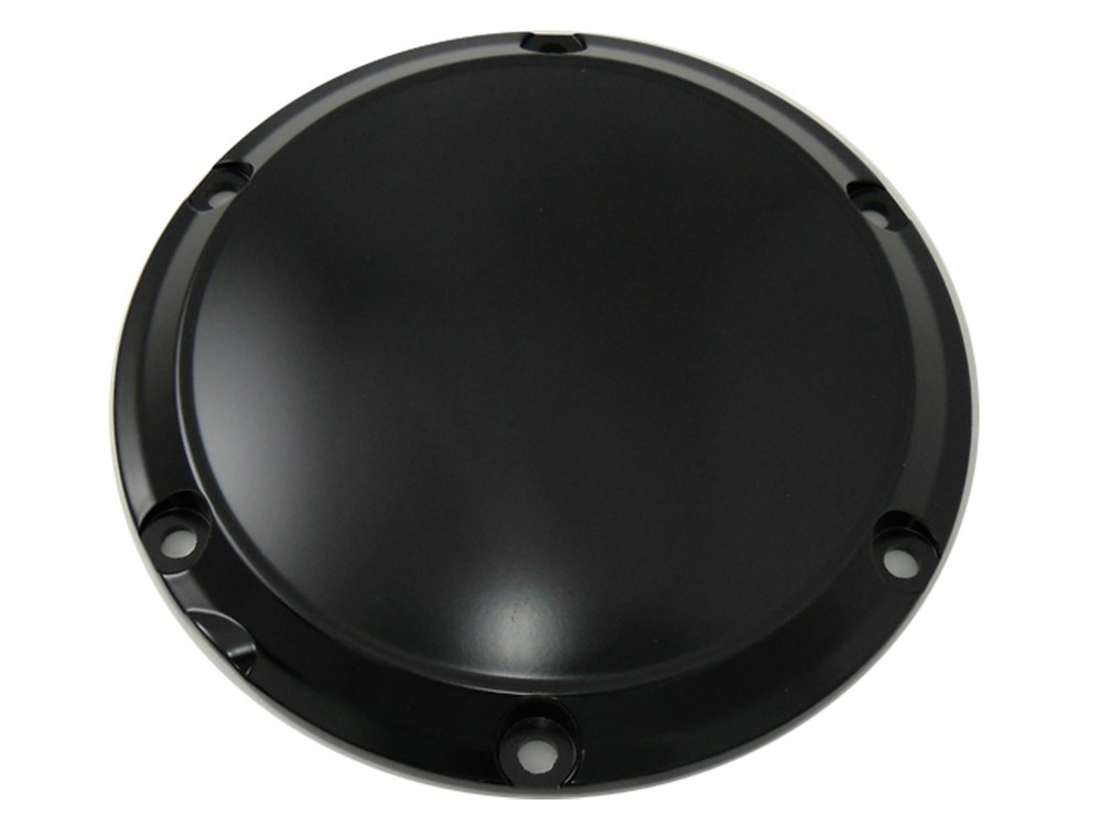 Black 6-Hole Smooth Derby Cover for Harley-Davidson