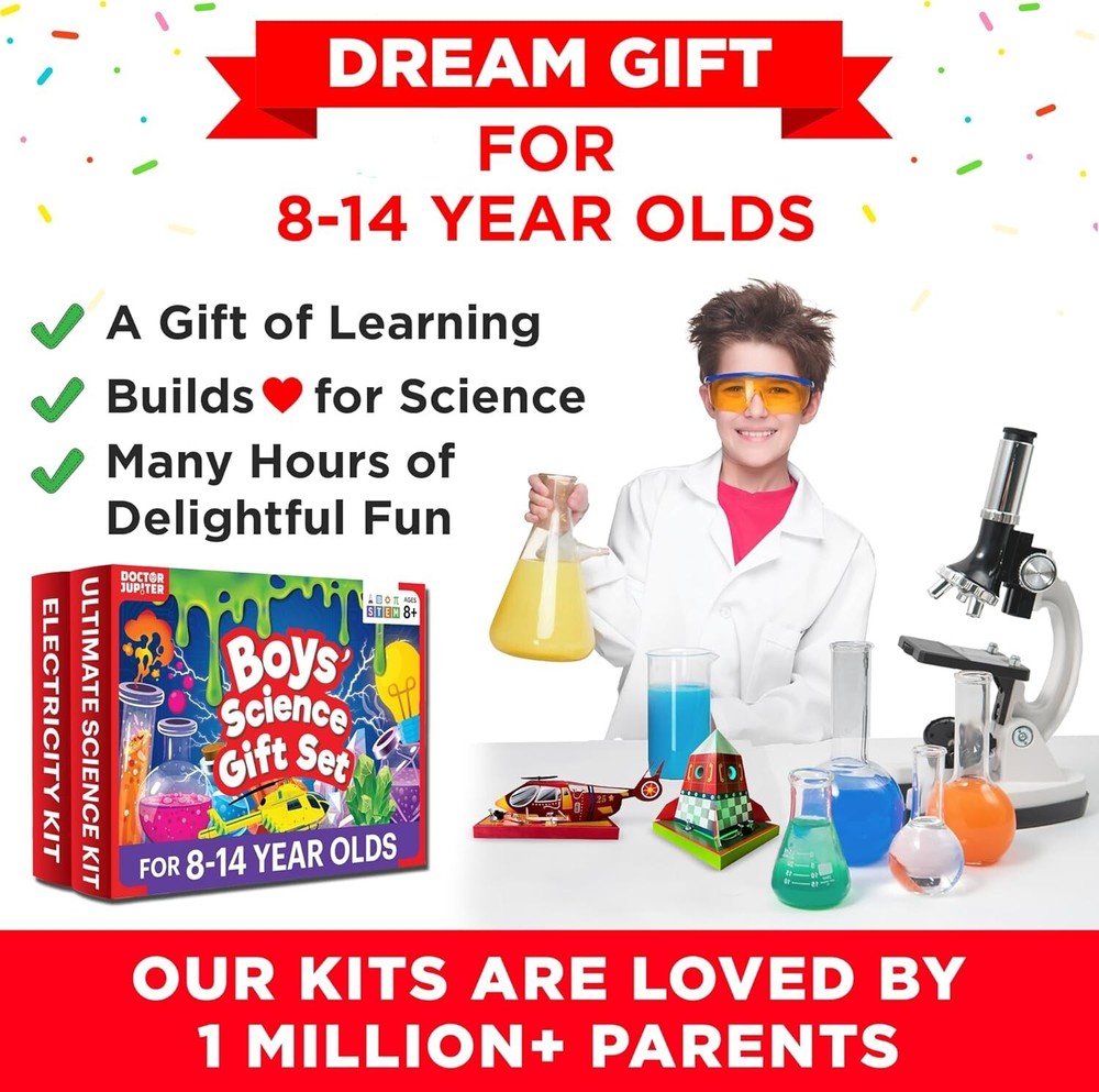 STEM Learning Science Kit for Boys 8-14 | 120 Experiments & Electricity Projects