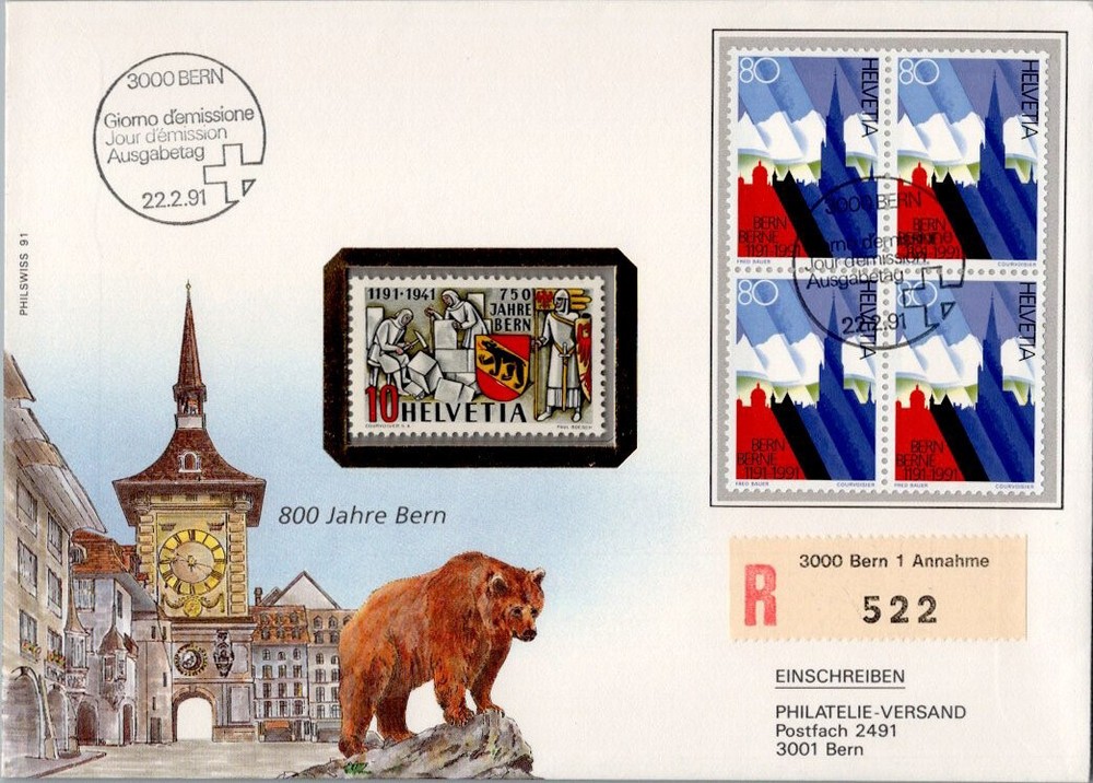 Switzerland Scott 863-866 Printed Address.
