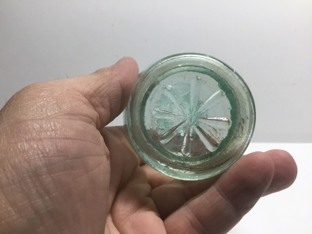 Antique Aqua Burst Top Nursery Lamp Base.
