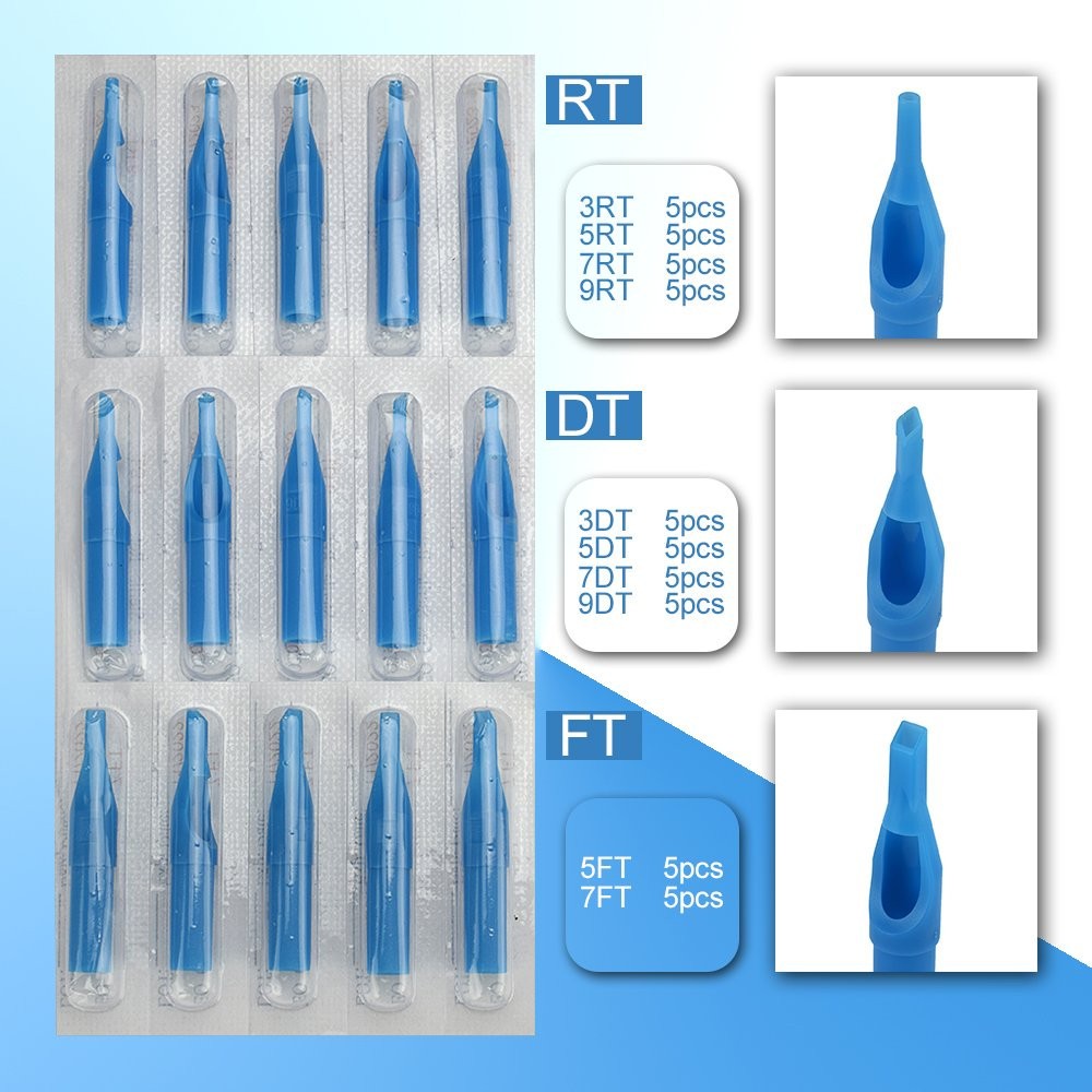Professional Tattoo Needles and Tips Set - 100 Sterilized Disposable Assorted