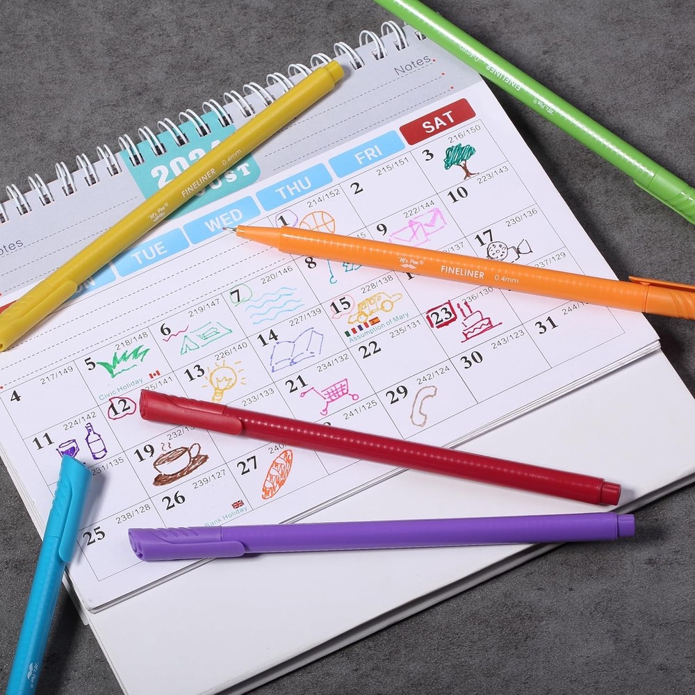 Mr. Pen- Fineliner Pens Colored, 24 Pack, Ergonomic Triangular Colorful...
