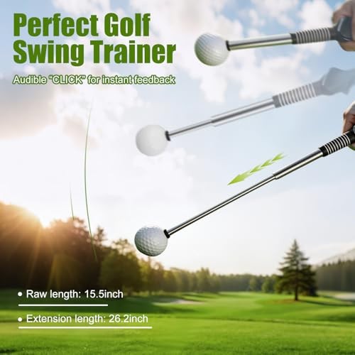 Retractable Golf Swing Aid for Golf Speed Training, Rhythm Click Golf Swing