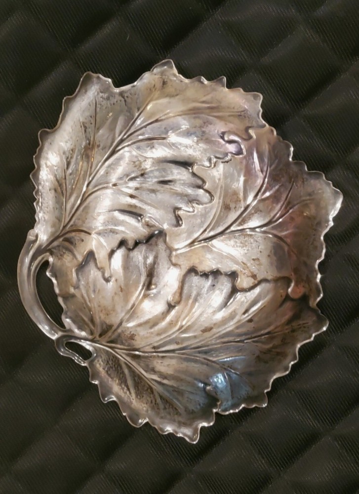 Solid Sterling Candy, Nut Grape Fruit Dish/bowl Vine Leaf Internationl silver Co