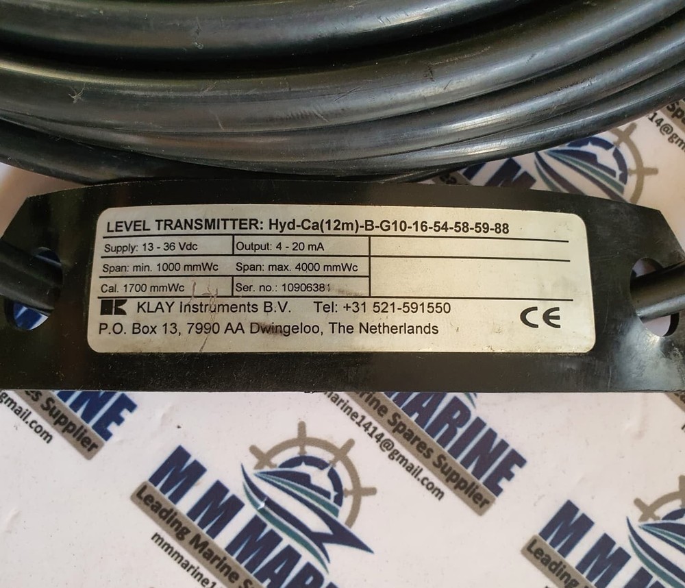 KLAY INSTRUMENT HYD-CA LEVEL TRANSMITTER (12m) CAL.: 1700 mmWc