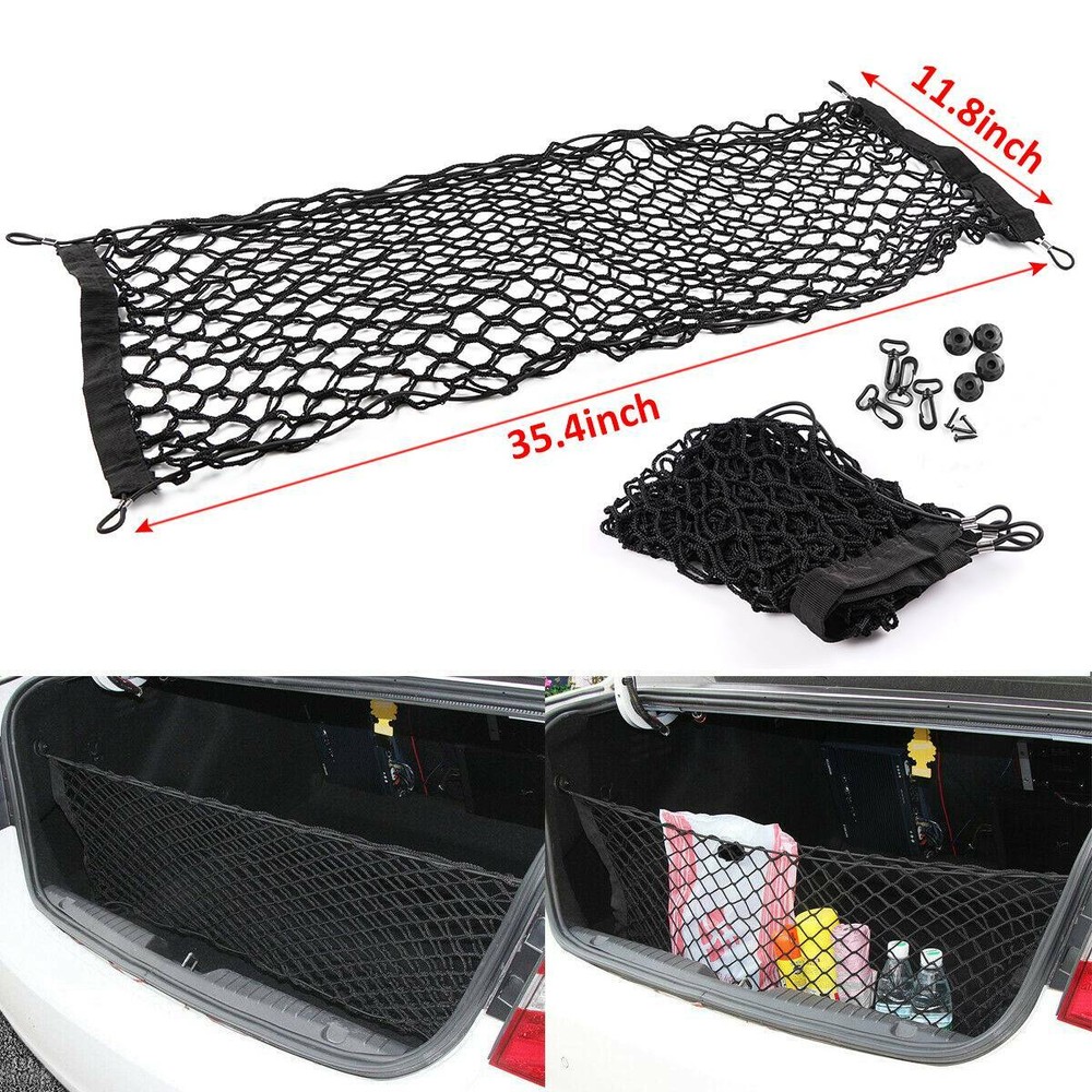 Envelope Style Rear Trunk Cargo Net Storage Organizer Bag Hook Universal For Car