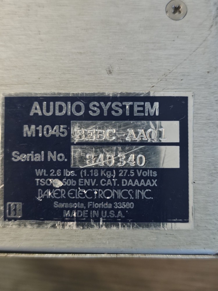 Baker Electronics M1045 Audio System M1045 BEBC-AAO1 Aviation Control Panel