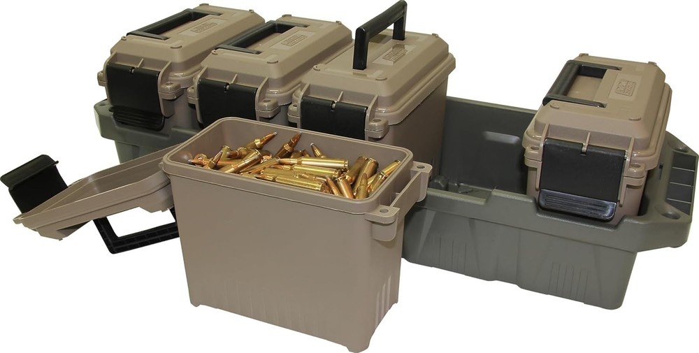 5-Can Ammo Crate, Convenient Size, Store 650 rounds of 9mm bulk Ammo, Stackable