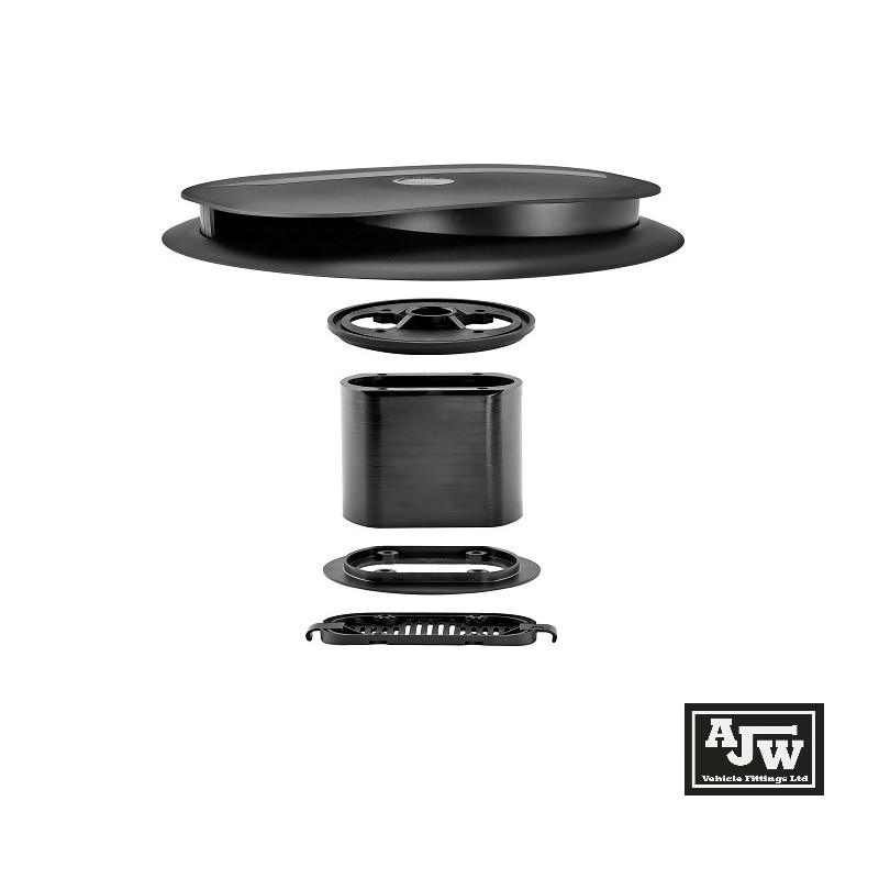 Flettner LPV Low Profile BLACK Vent + Adaptor Wind Double Skinned Roof