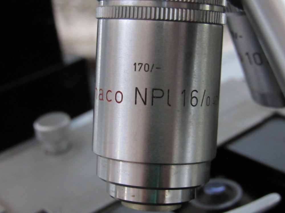 Leitz Wetzlar Compound Microscope Phase Contrast Disc Tested Optics