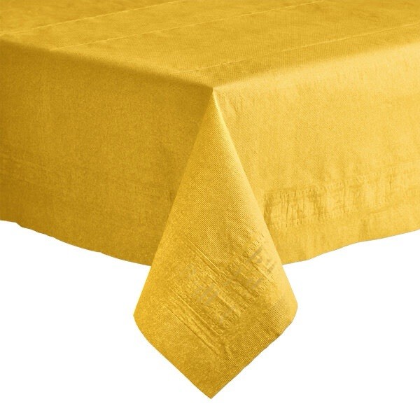 Hoffmaster 220640 Tissue/Poly Tablecover, 3 Ply, 108" Length x 54" Width, Sun