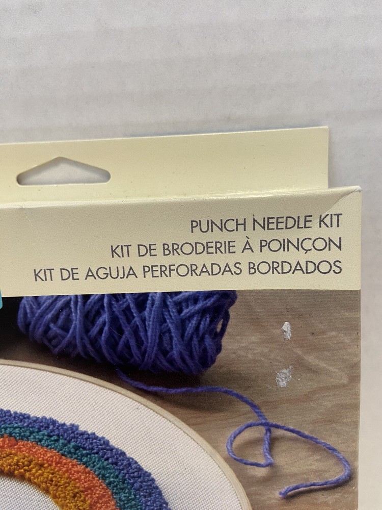 Dimensions Rainbow punch needle kit Includes 8” Hoop To FrameBoho Printed Fabric