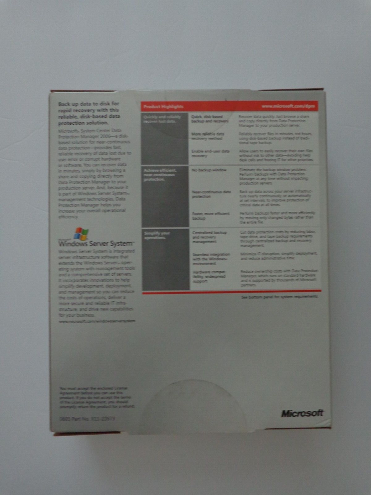 Microsoft Windows System Center Data Protection Manager 2006 A5S-00002 New