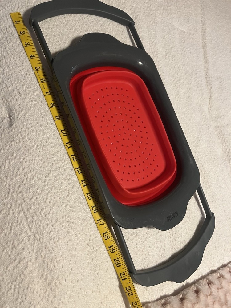 Red Over Sink Adjustable Collapse Strainer