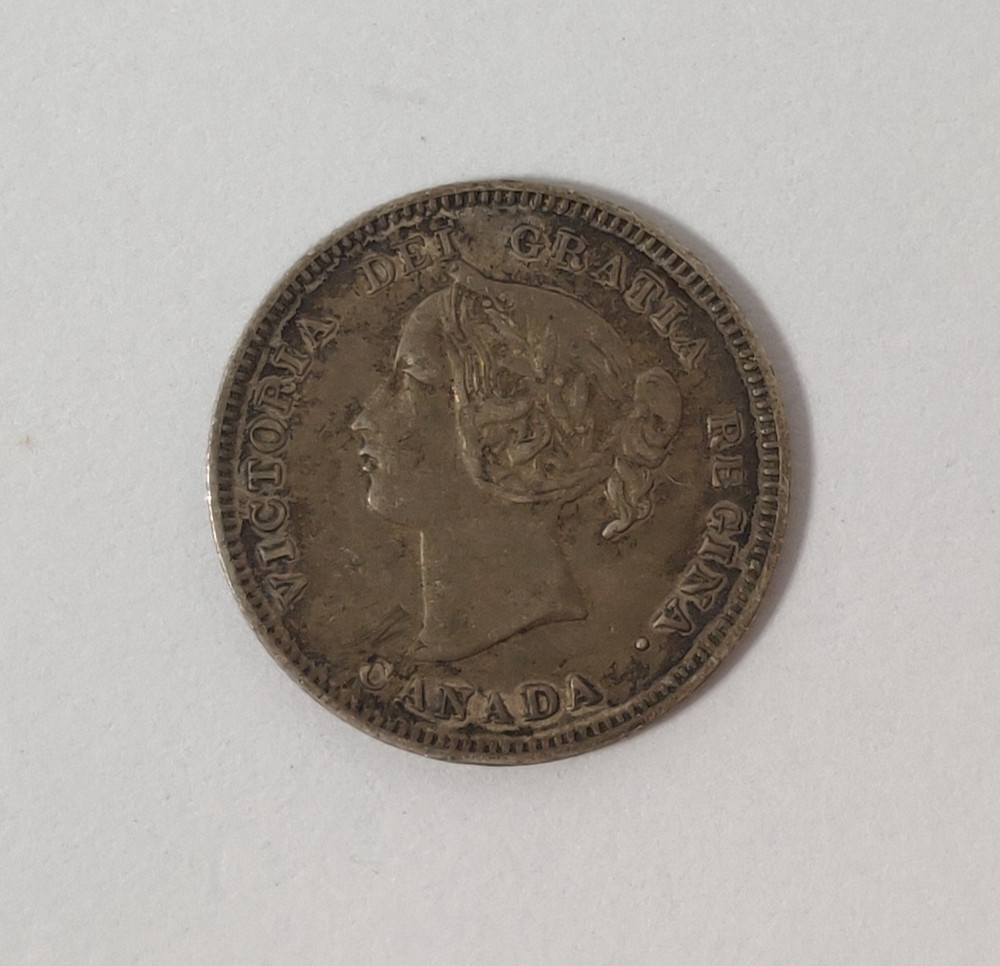 1900 CANADA STERLING SILVER 5 CENT SILVER COIN