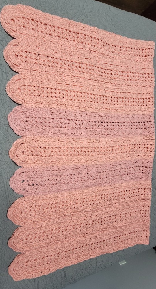 Pink Striped Afghan Blanket