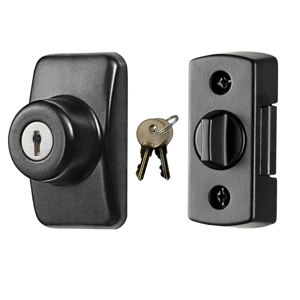 Ideal Security Model GLK Deadbolt for Storm and Screen Doors, Key Matte Black