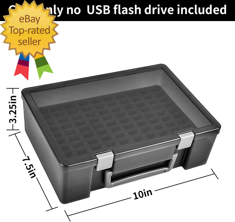 Flash Drive Case USB Memory Stick SD Card Storage Organizer- Holds 104Pcs