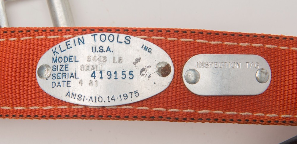 1981 KLEIN TOOLS Model # 5446LB Lineman Belt with Positioning Strap