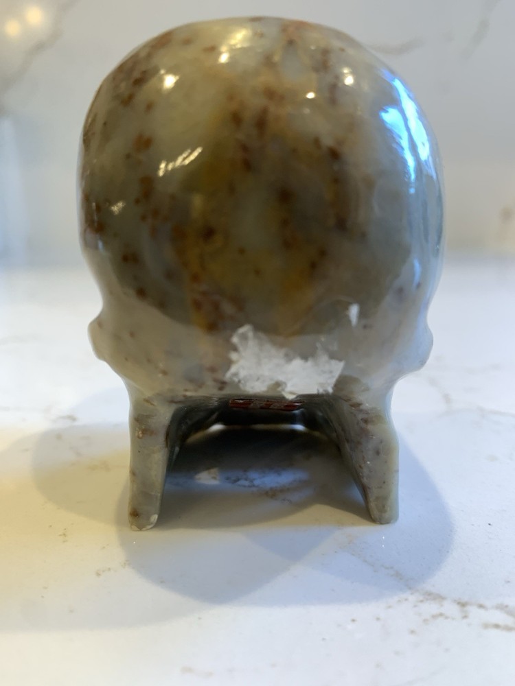 Mini Carved Crystal Skull Rock Made In Peru 3”