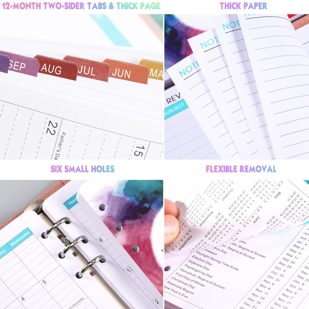 Planner Refills 2026-2027 - Inserts, Small, Multicolored