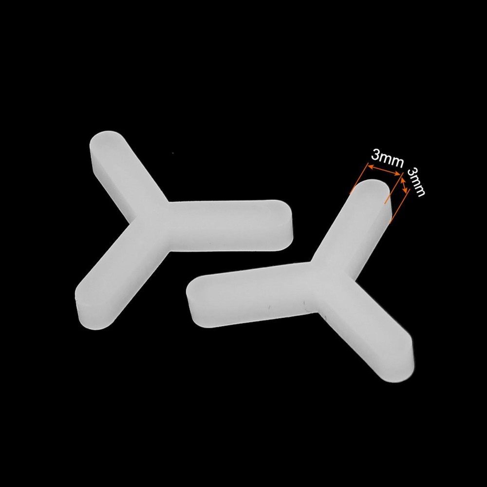 1000pcs Tile Spacers Floor Wall Plastic Y Type Tiling Grouting Tools 3mm White