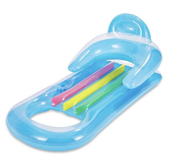 Sun Squad Inflatable Lounge Float with Headrest and seat bottom 5' 3" long
