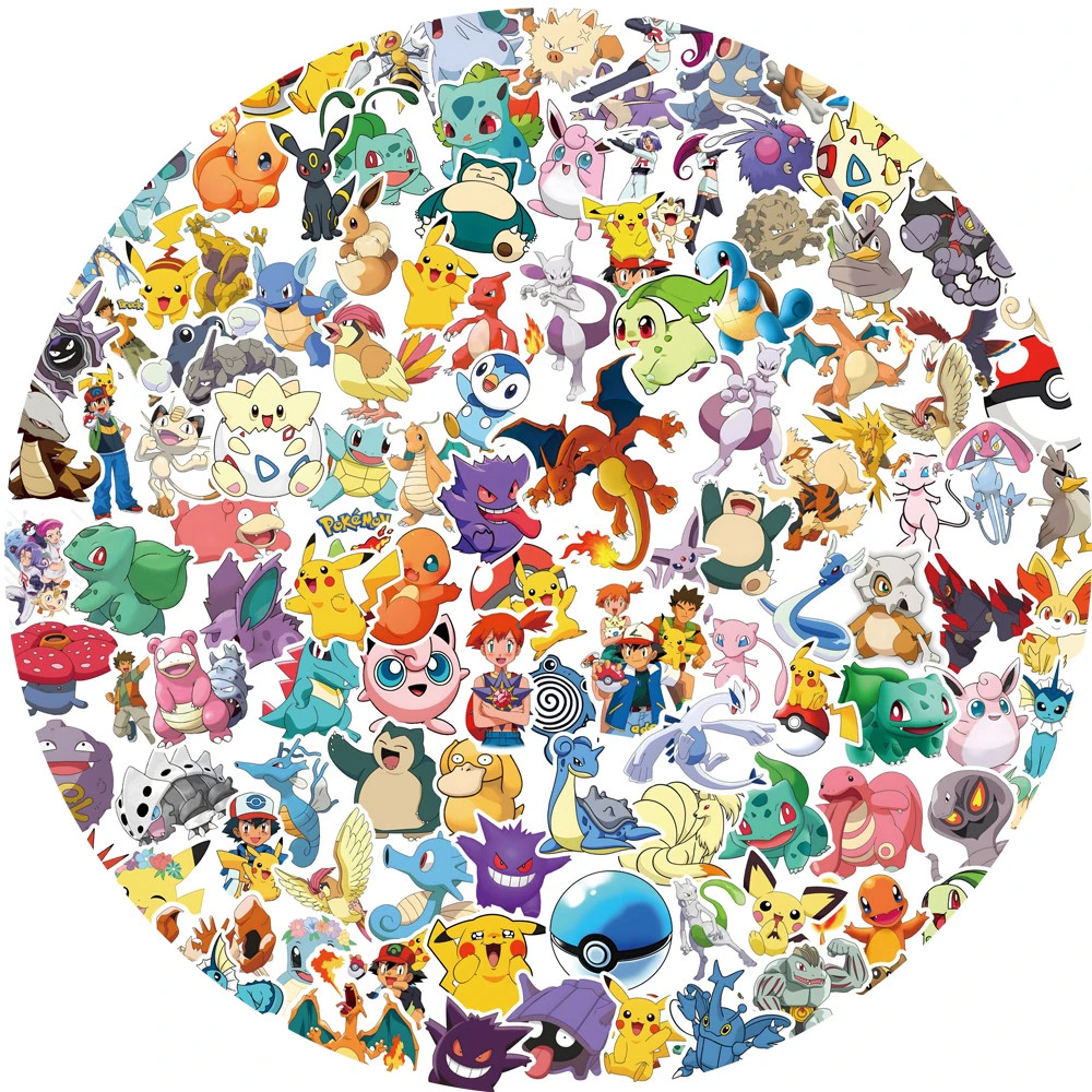 100 Pc Pokemon Stickers Classic Original Decals Charizard 151 Random Assortment