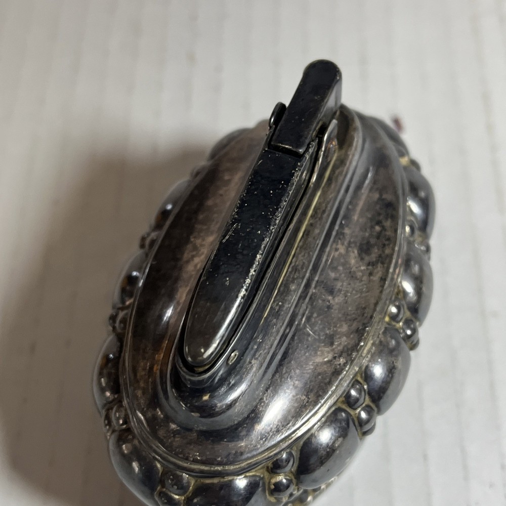Vintage Silver Plate Ronson CROWN Table Cigarette Lighter