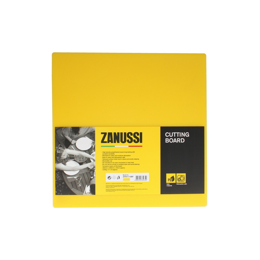 Zanussi Cutting Chopping Board Reversible Home Kitchen Prepware Yellow