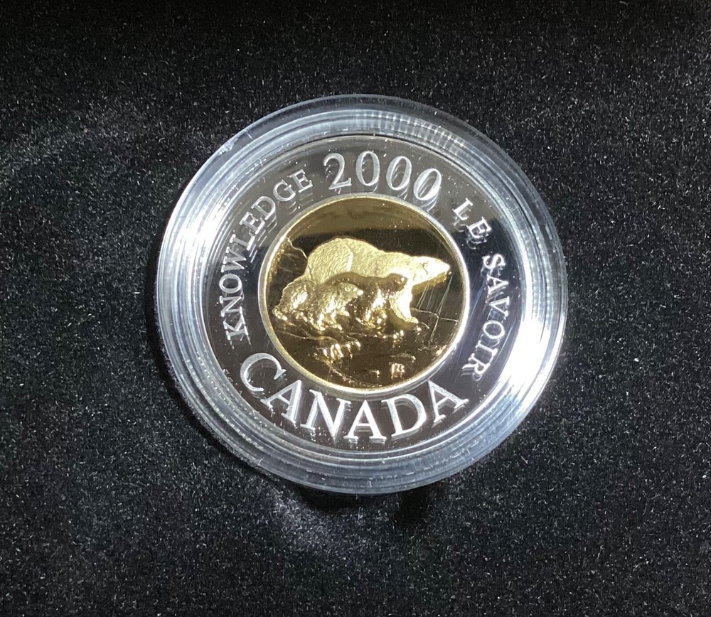 Canada 2000 New Millennium polar Bear Proof Silver Coin (Case&COA)