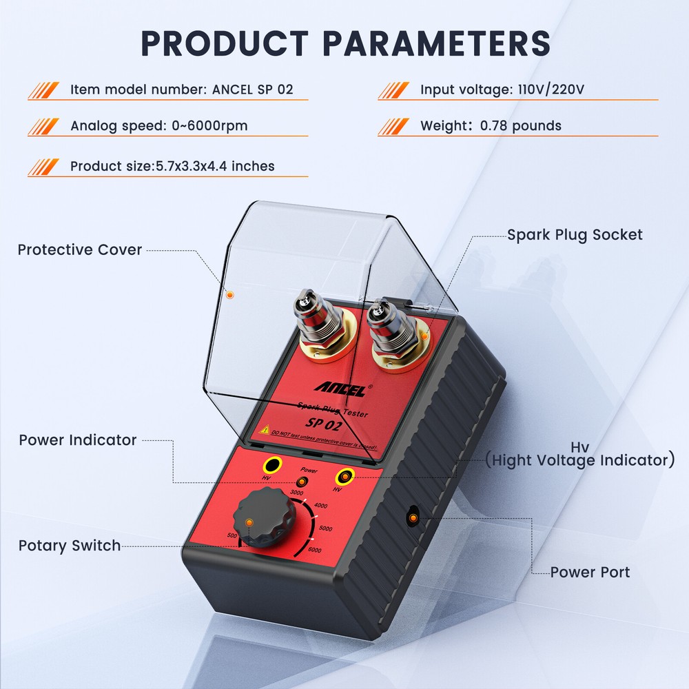 Car Gasoline Spark Plug Tester Auto Ignition System Tester Diagnostic Test Tool