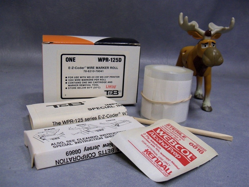 WPR-125D T&B E-Z-Coder Wire Markers Roll of 1000 WPR-125D