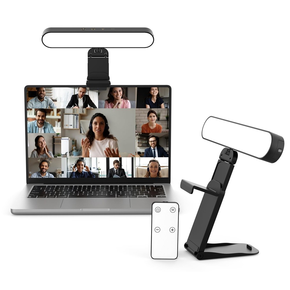 Video Conference Lighting, Webcam Light with Remote & Touch Control, 3 Color ...