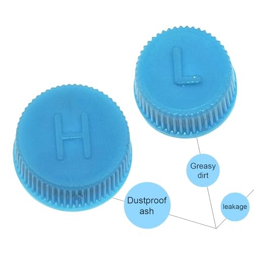 Blue Replacement Car A/C Valve Core Caps, Leakproof R134a Air Conditioning 4PCS