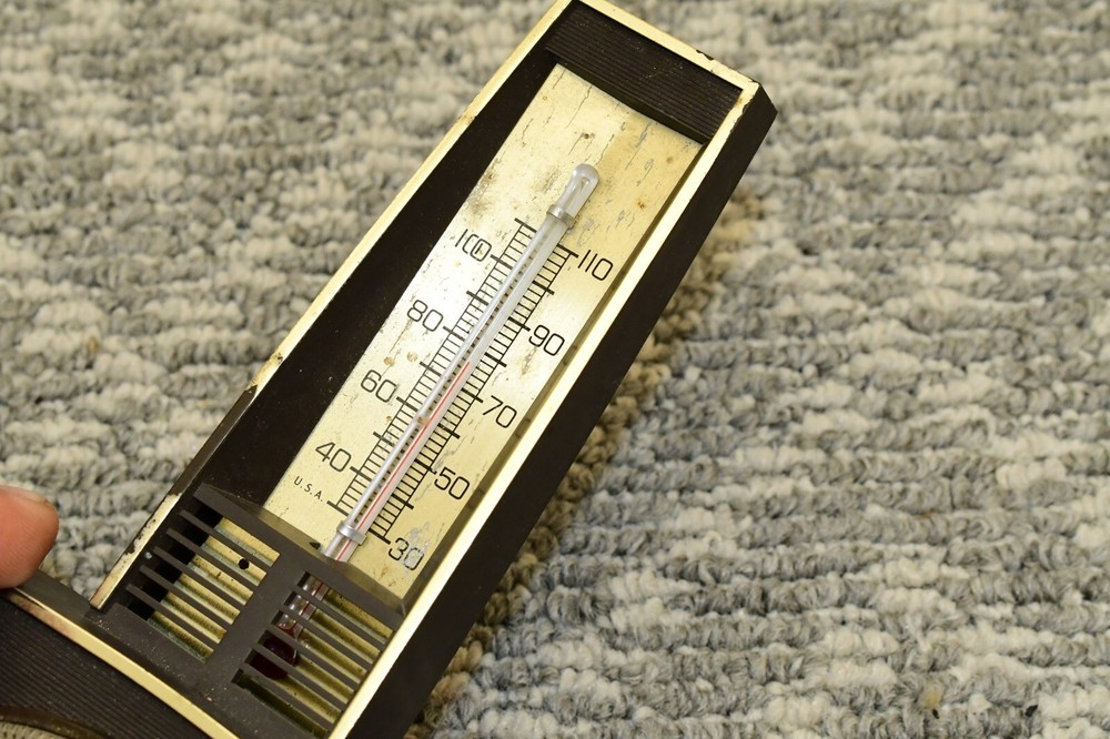 Taylor Wall Mounted Thermometer / Barometer 9.5" Tall Brown Plastic