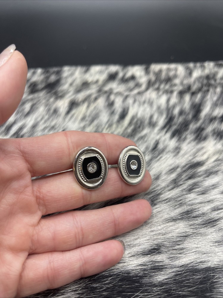 Stunning Silvertone Vintage Cuff Links #Q44