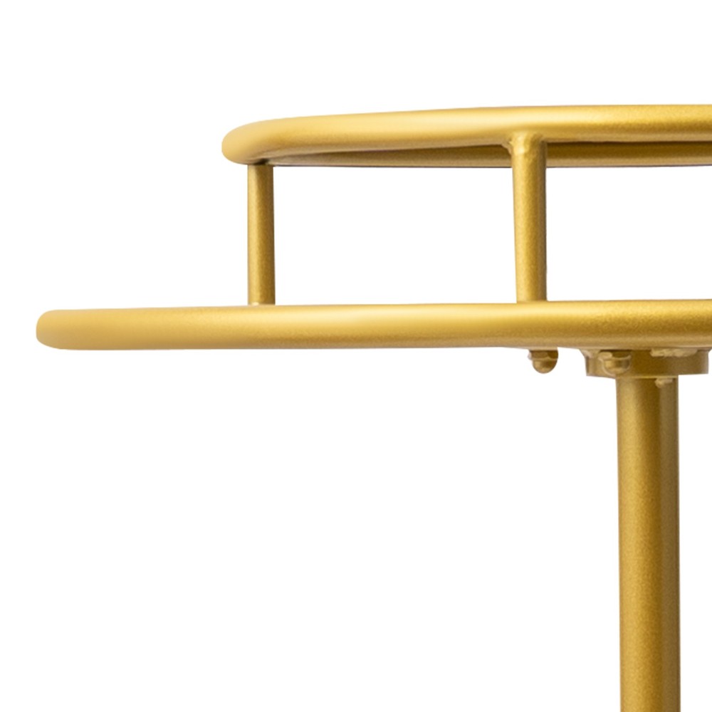 2-tier Clothing Rack Floor-Standing Circular Rack Stand Rotatable Clothes Rack