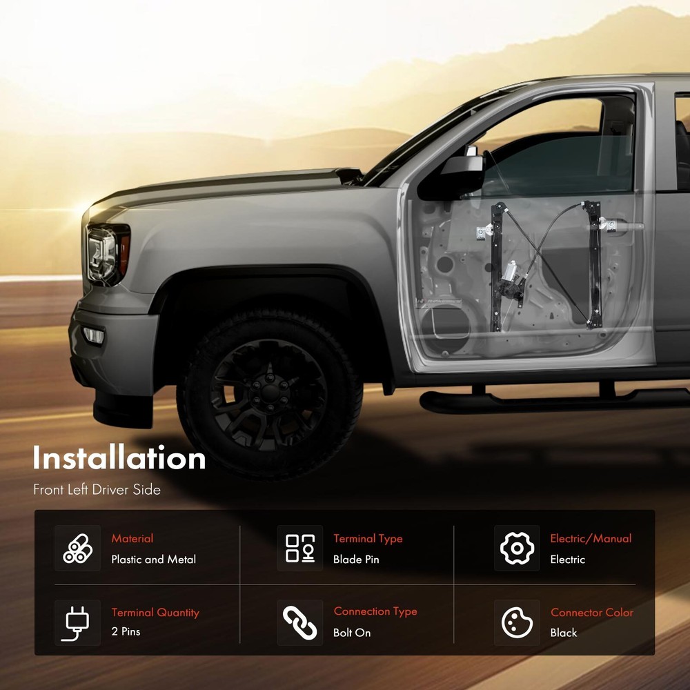 Power Window Regulator with Motor for Ford Focus 2000-2007 4/5-Doors Front Left